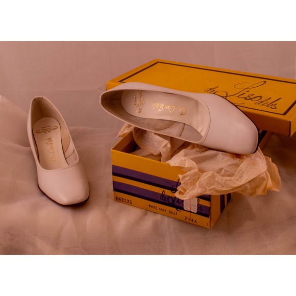 NMIB! 1950s De Liso Debs Heels Size 7.5 AAAA ~ Vintage Bridal Pumps/Wedding shoe - Picture 8 of 8